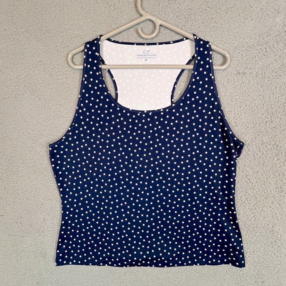 Vineyard Vines Navy Blue Star Print Women’s Swim Tank